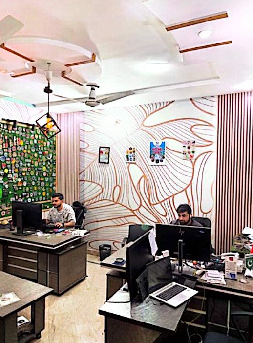 Design office with workstations