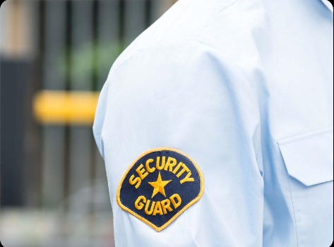 Security Guard patch on a uniform sleeve